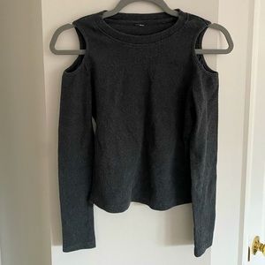 Grey Cutout Shoulder Long Sleeve